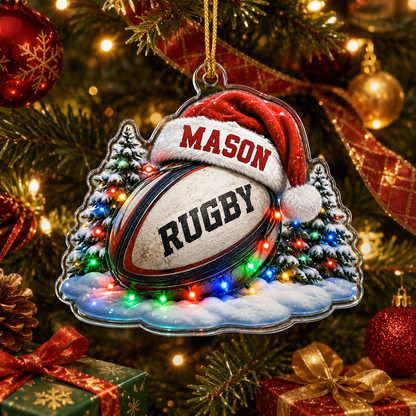 Custom Sports Christmas Acrylic - Rugby