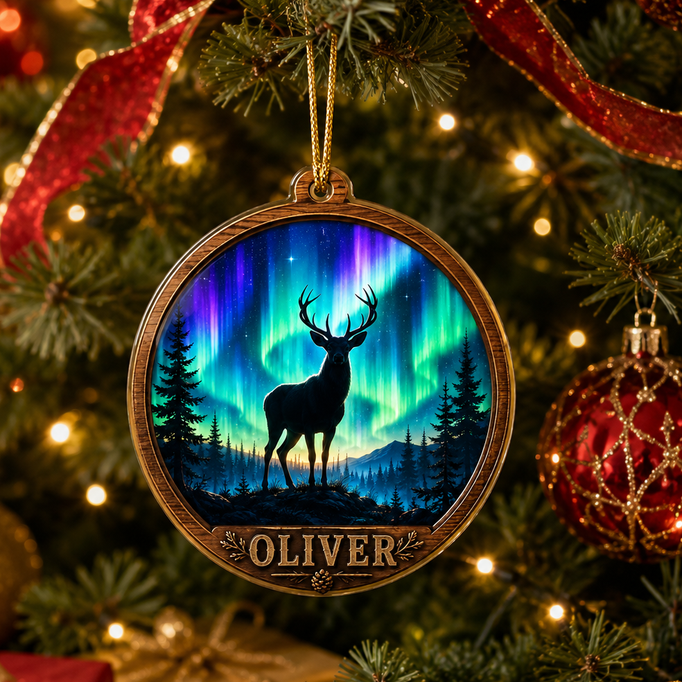 Personalized Hunting Aurora Stag Acrylic