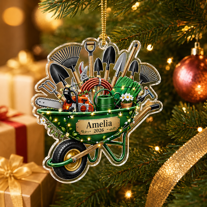 Custom Gardening Christmas Wheelbarrow Acrylic
