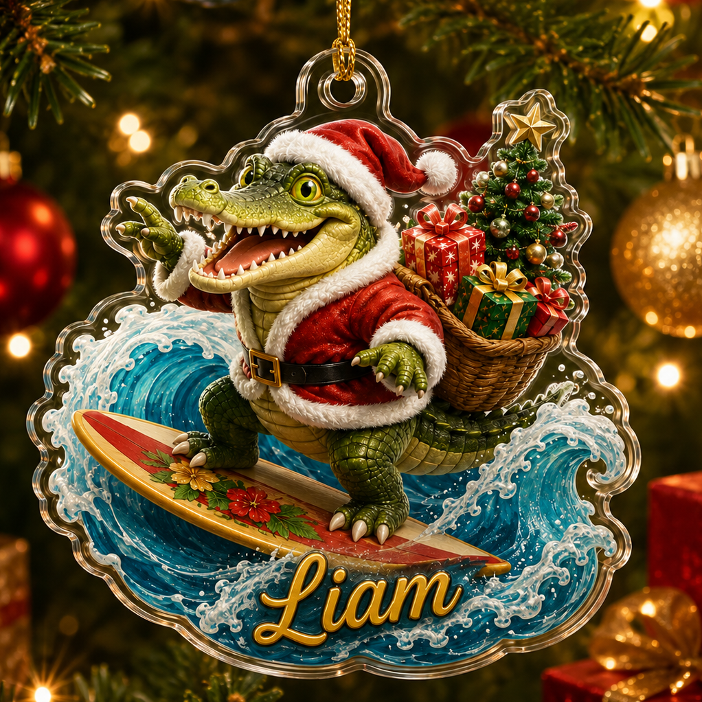 Surfing Personalize Acrylic Crocodile Surfing