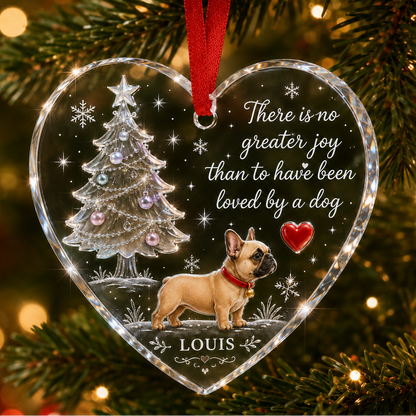 Christmas Glass Dog French Bulldog