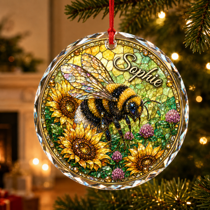 Custom Name Glass Animal Bumblebee