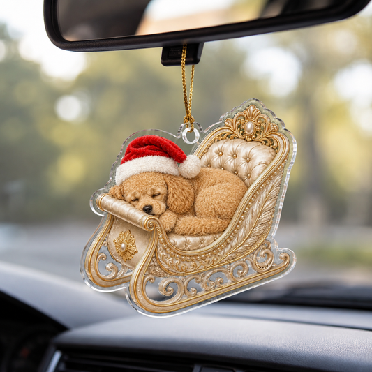 Dog Christmas Sleigh Poodle