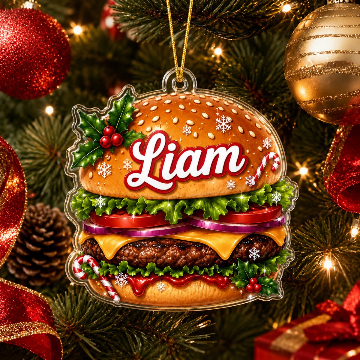 Custom Name Food Acrylic - Hamburger