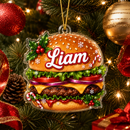 Custom Name Food Acrylic - Hamburger