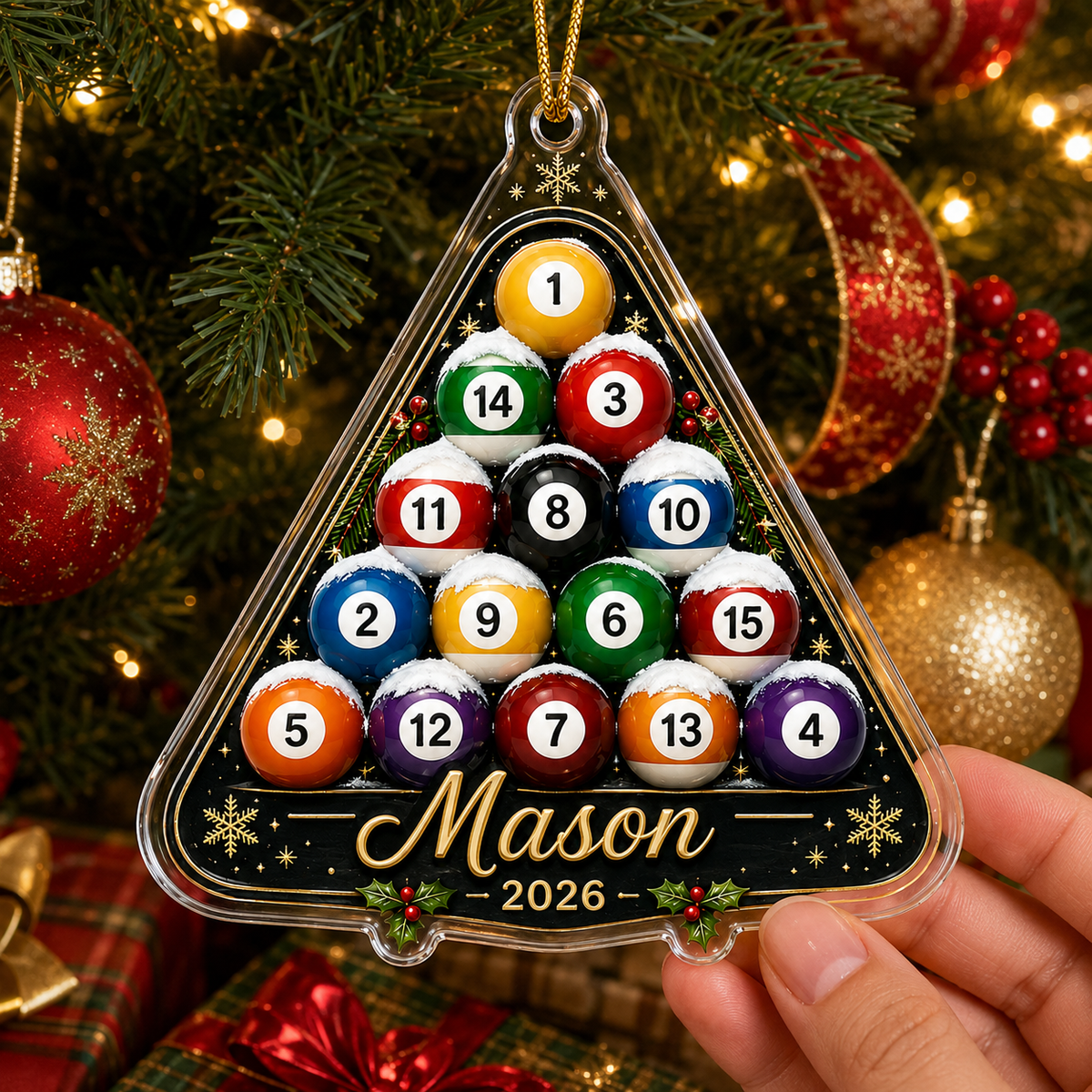 Custom Name Billiards Christmas Tree Acrylic