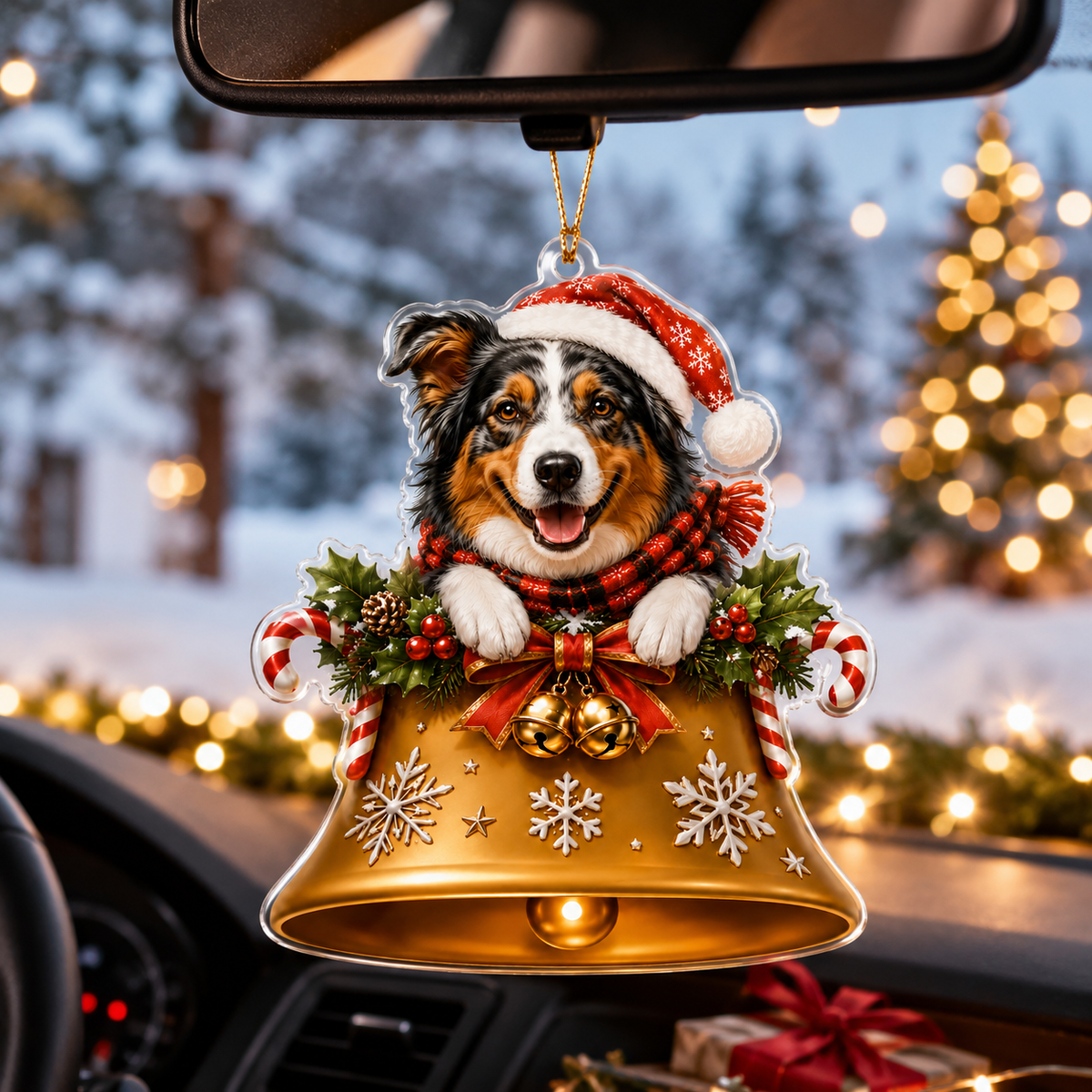 Dog Christmas Bell Australian Shepherd