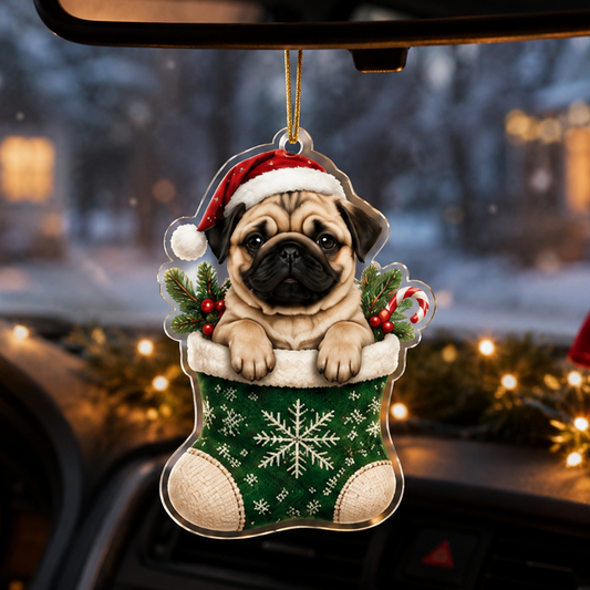 Dog Christmas Socks Pug