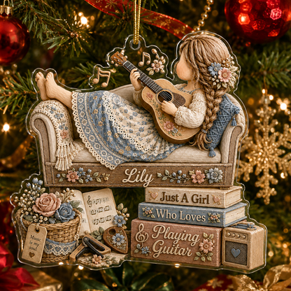 Personalized Just A Girl Hobby Playing Guitar