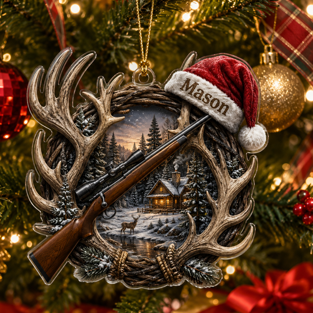 Personalized Hunting Winter Antler Lodge Acrylic