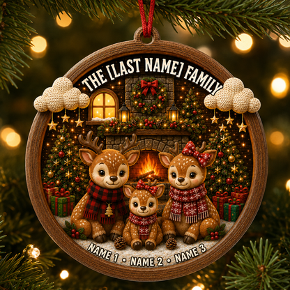 Christmas Family Wood Deer