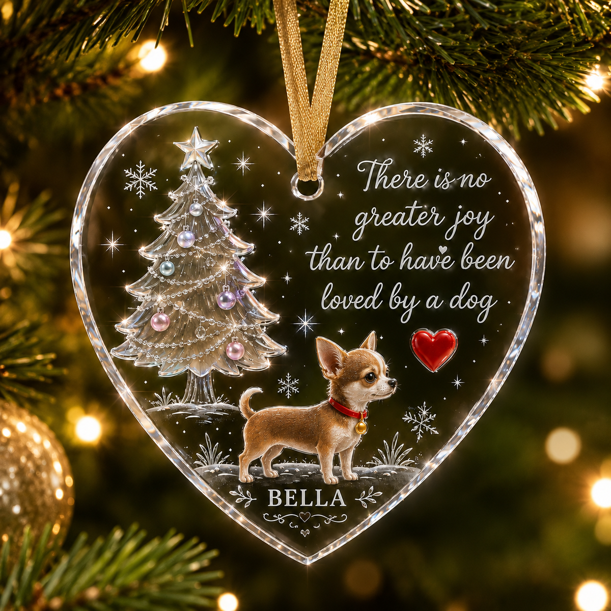 Christmas Glass Dog Chihuahua