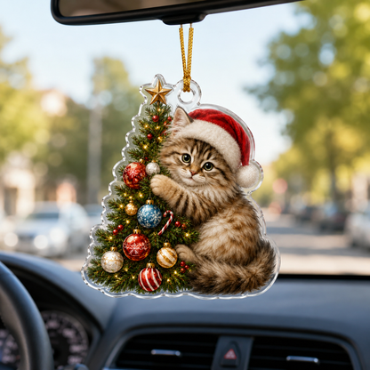 Cat With Christmas Tree Siberian