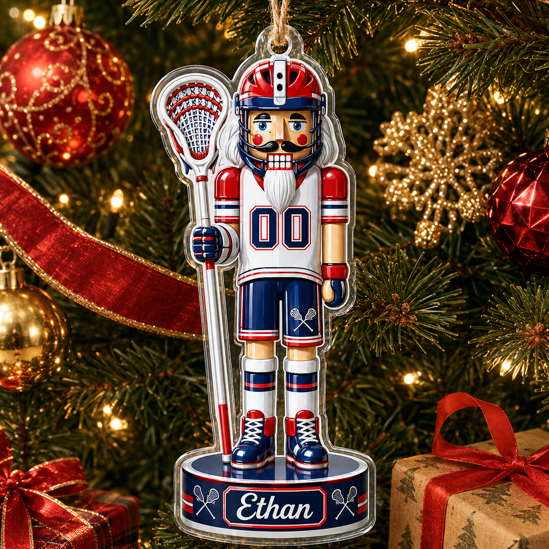 Sports Nutcracker Lacrosse Acrylic