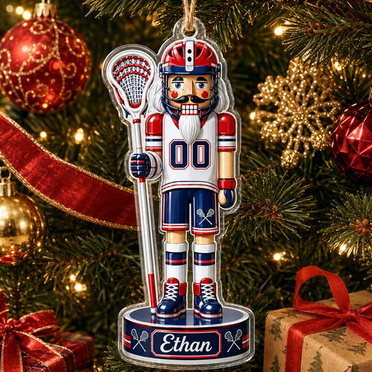 Sports Nutcracker Lacrosse Acrylic