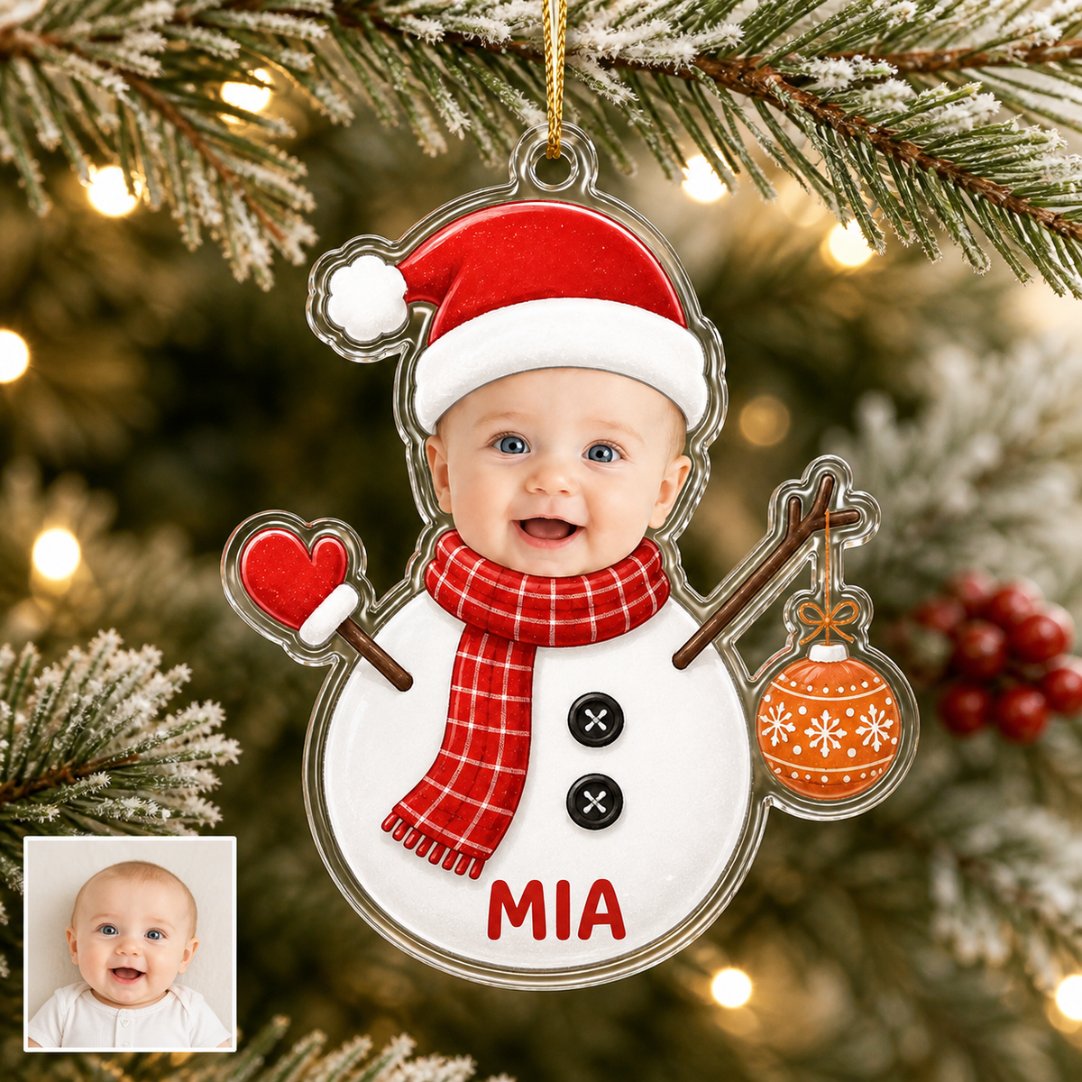 Custom Photo Baby Snowman