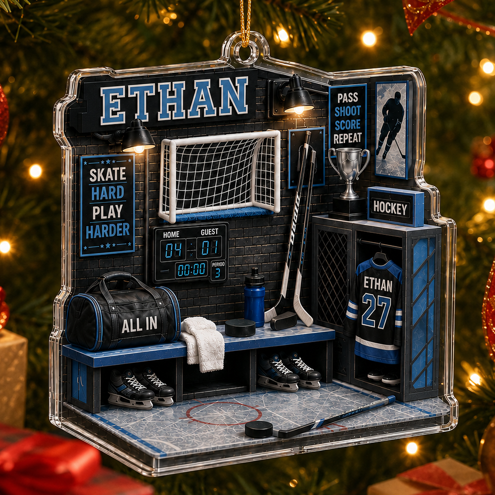 Sport Room Custome Name Acrylic Ice Hockey