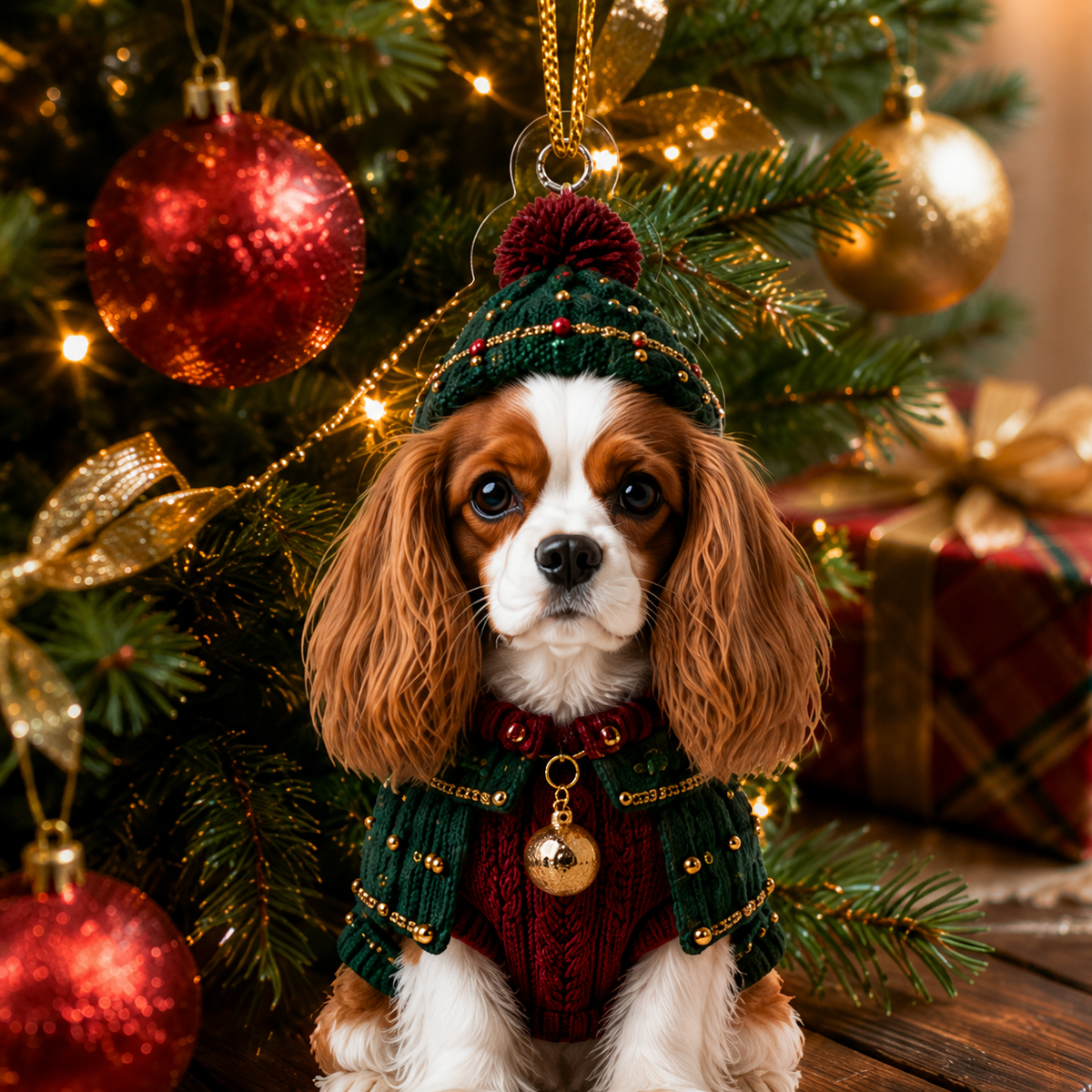Dog Chrismast With Noel Sweater Spaniel
