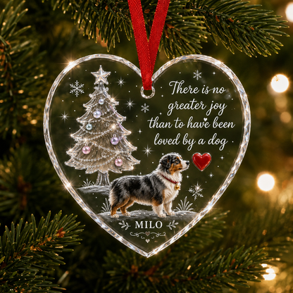 Christmas Glass Dog Australian Shepherd