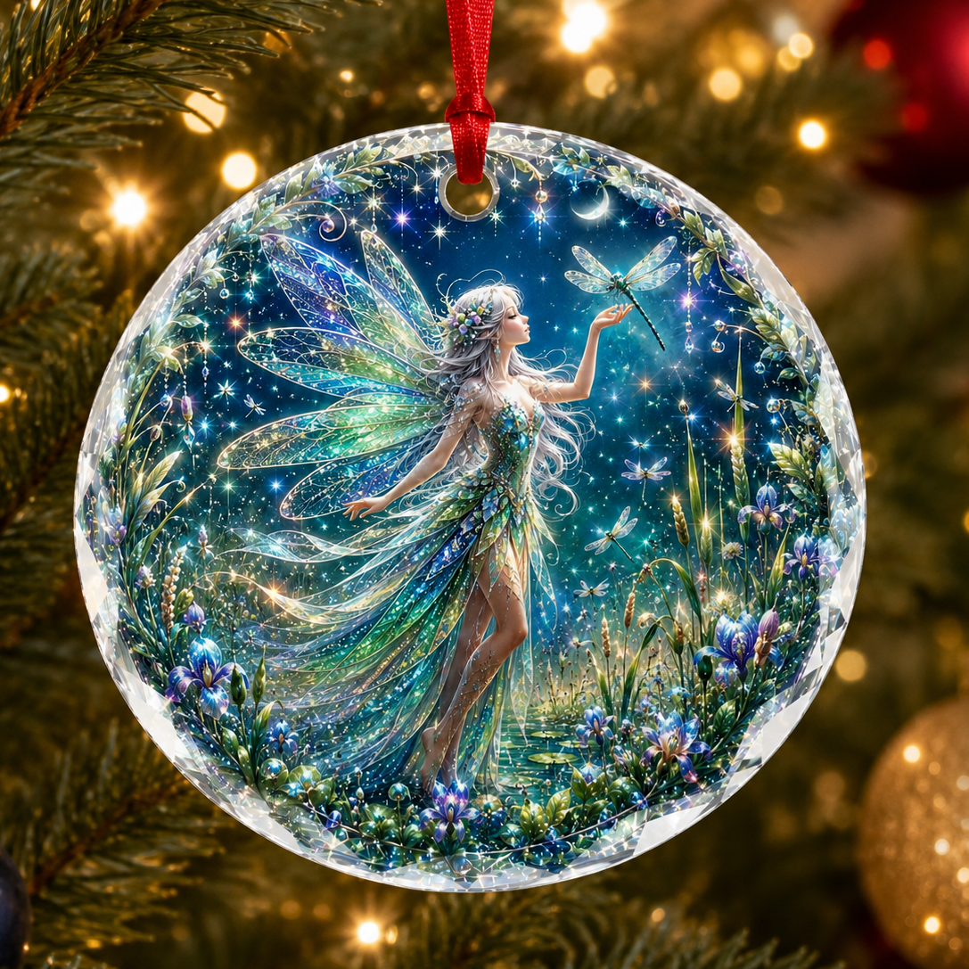 Fairy Glass Ornament Dragonfly Fairy