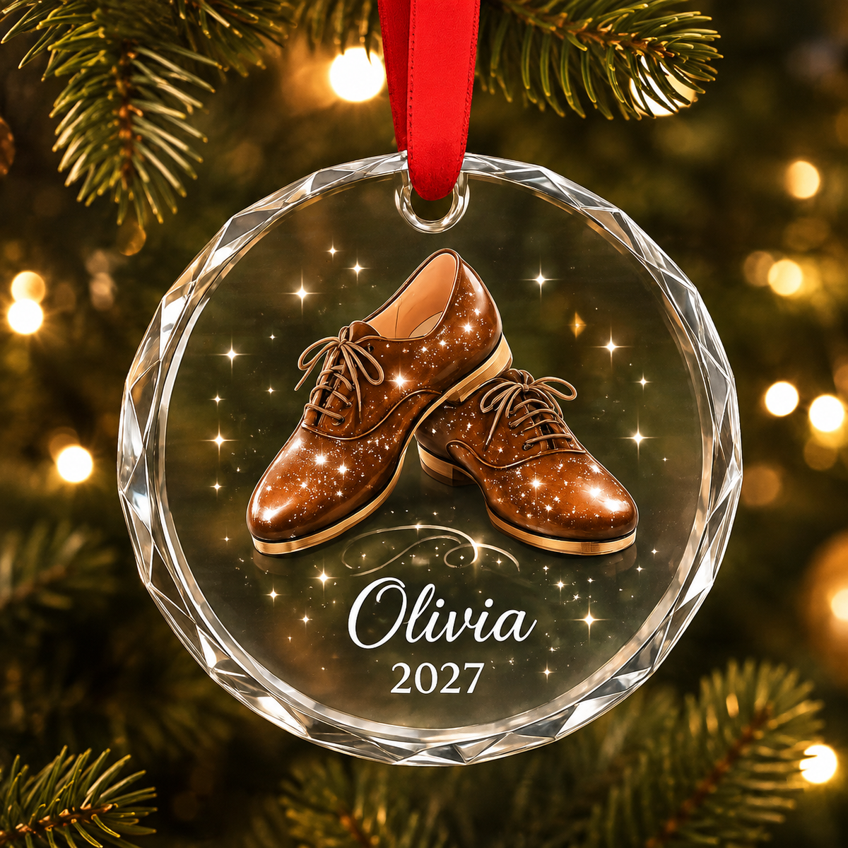 Personalized Dancing Glass Brown Dancing Shoes