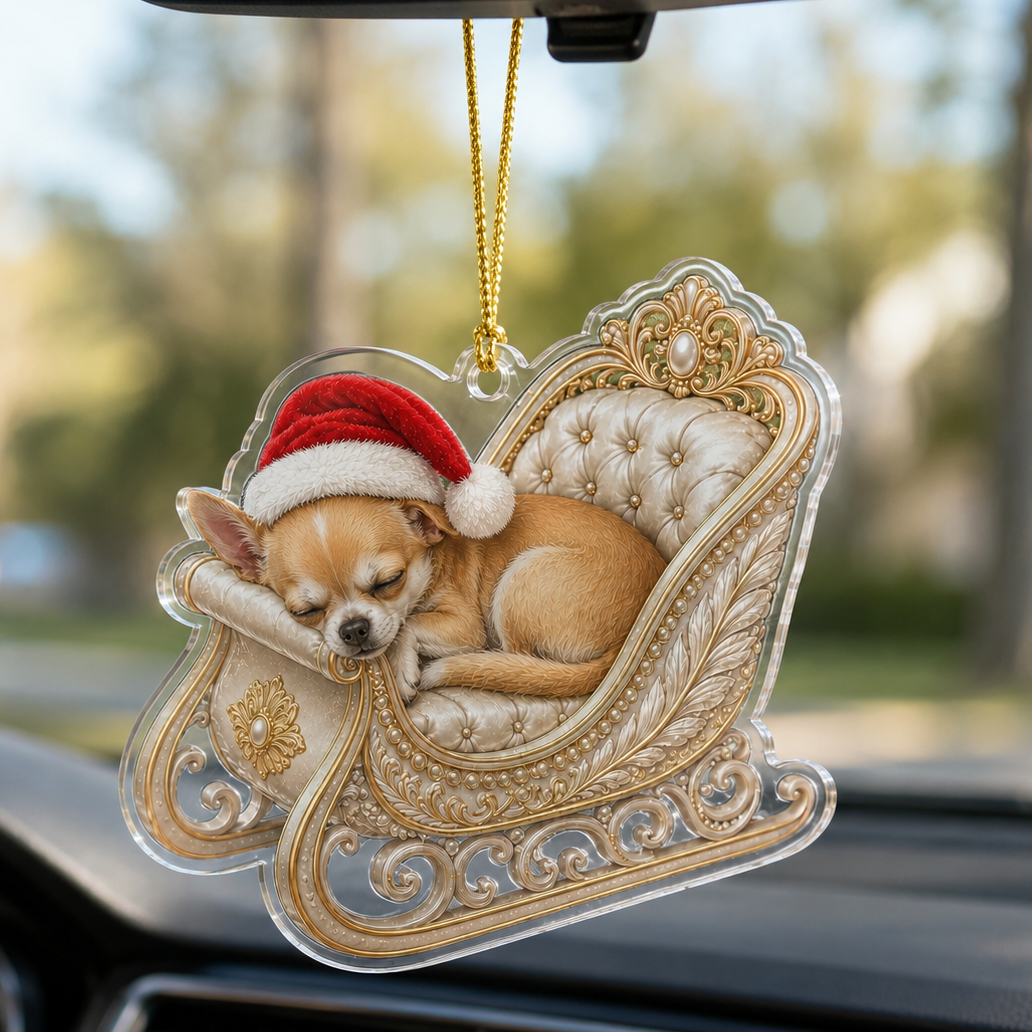 Dog Christmas Sleigh Chihuahua