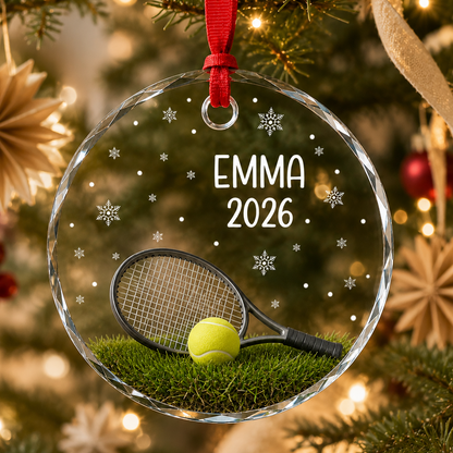 Sport Glass Ornament Tennis Court
