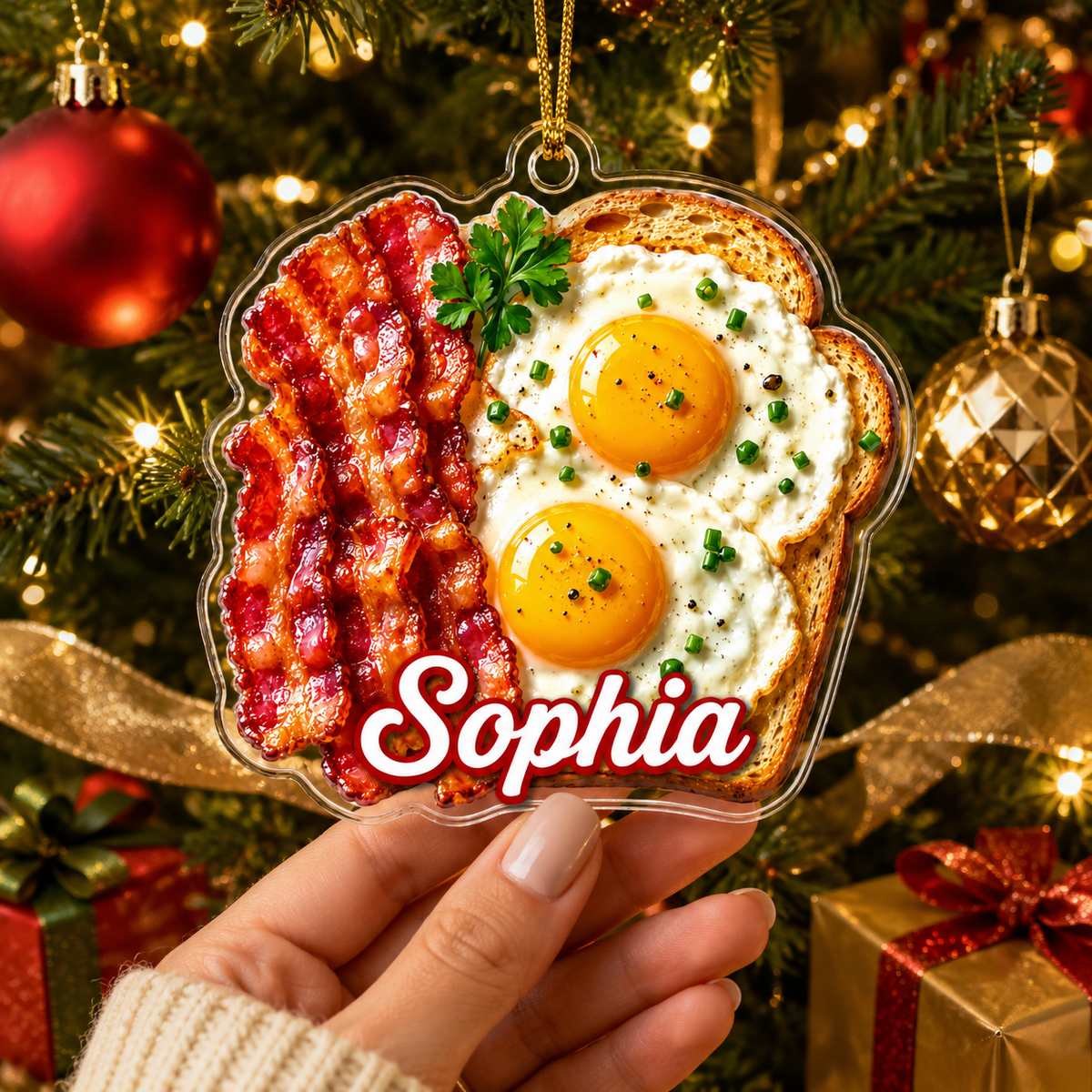 Breakfast Custom Name Bacon and Egg Toast Acrylic