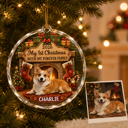 Custom Photo Dog Glass Dog With Christmas Heater