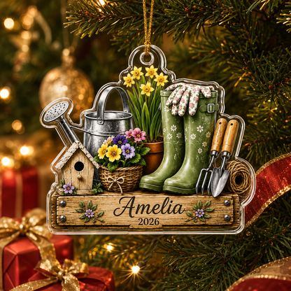 Custom Gardening Boots And Tools Acrylic