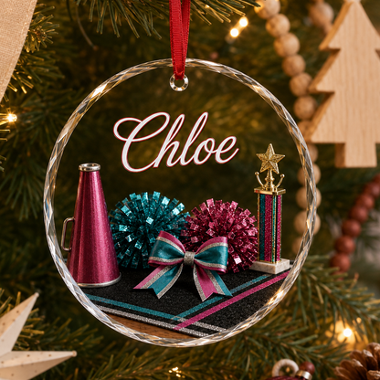 Sports Glass Ornament Cheerleading