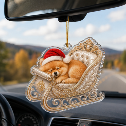 Dog Christmas Sleigh Pomeranian
