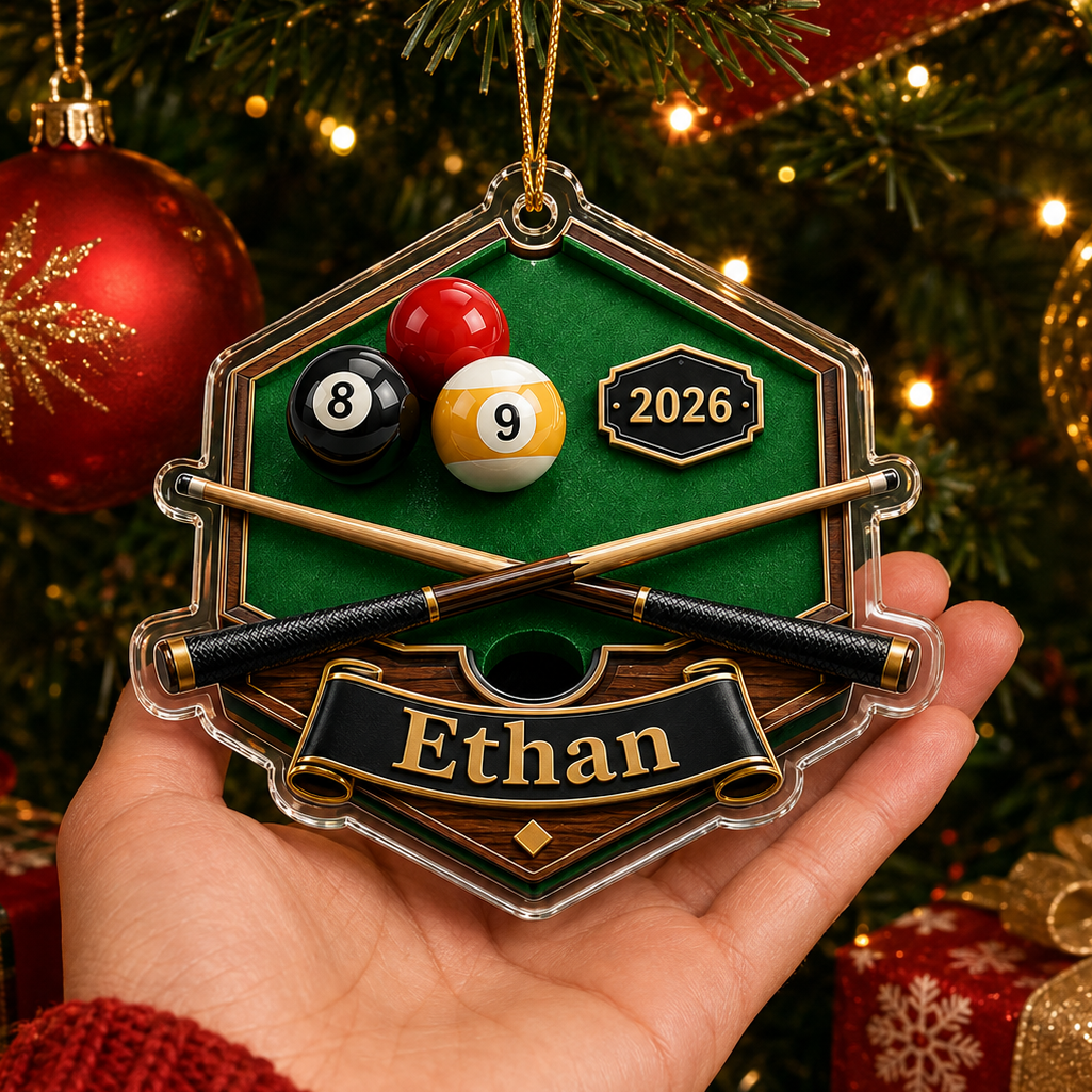Custom Name Billiards Table Crest Acrylic