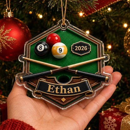 Custom Name Billiards Table Crest Acrylic