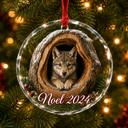 Glass ornament Animal Wolf