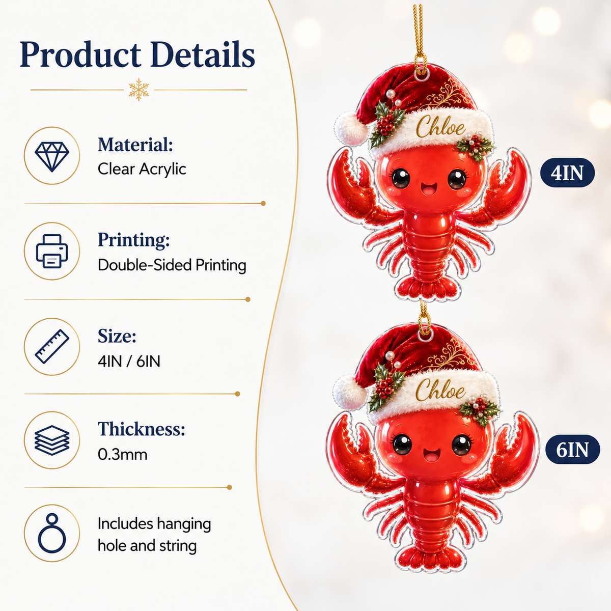 Animal With Santa Hat Lobster