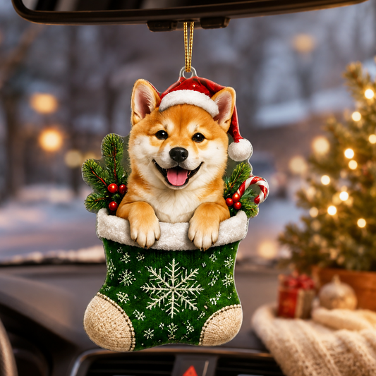 Dog Christmas Socks Shiba