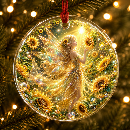 Fairy Glass Ornament Sunflower Fairy