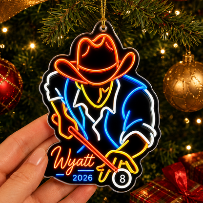 Custom Name Billiards Neon Cowboy Acrylic