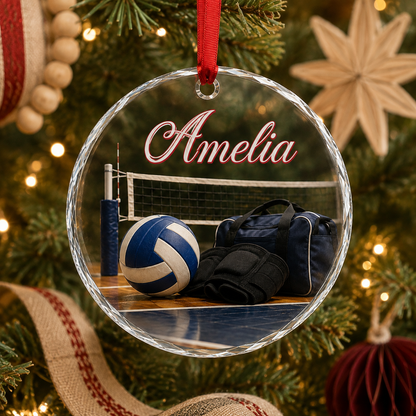 Sports Glass Ornament Volleyball