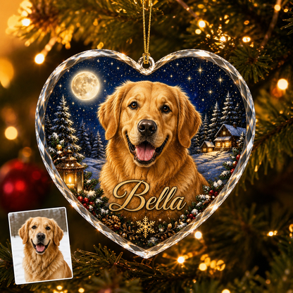 Custom Photo Dog Glass At Christmas Village