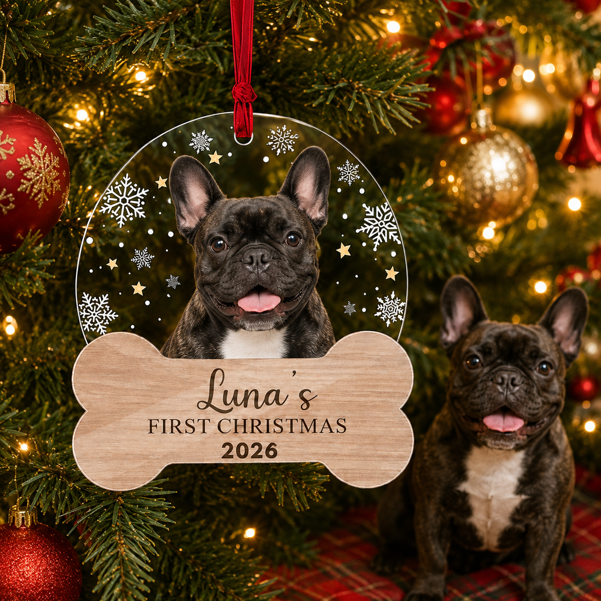 Custom Photo Dog Christmas Style 12