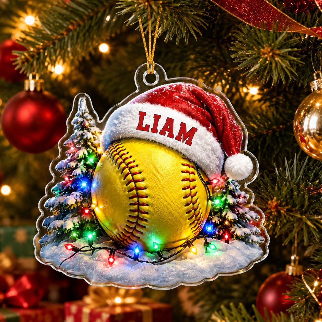Custom Sports Christmas Acrylic - Softball