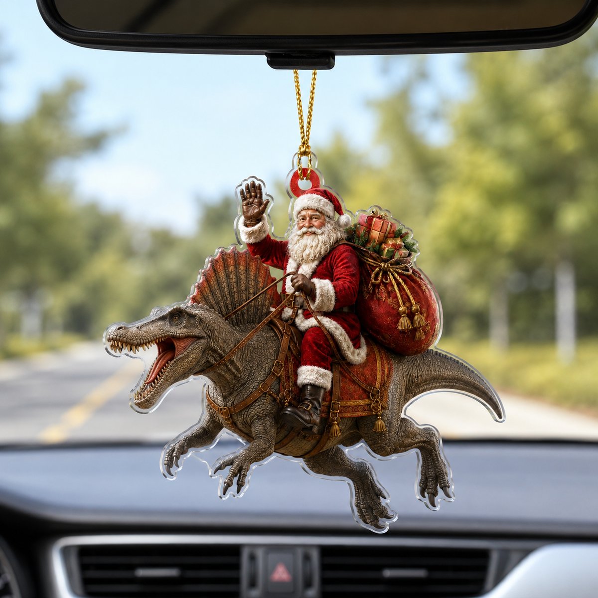 Dinosour With Santa Spinosaurus
