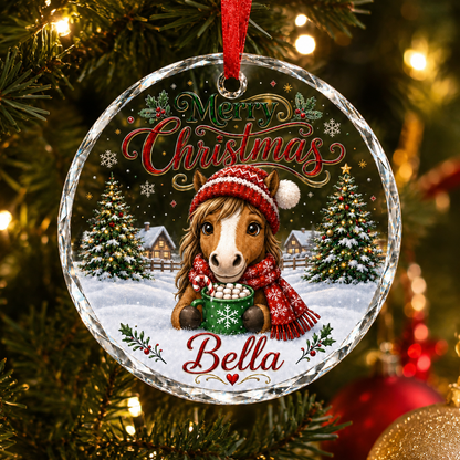 Christmas Glass Animal Horse