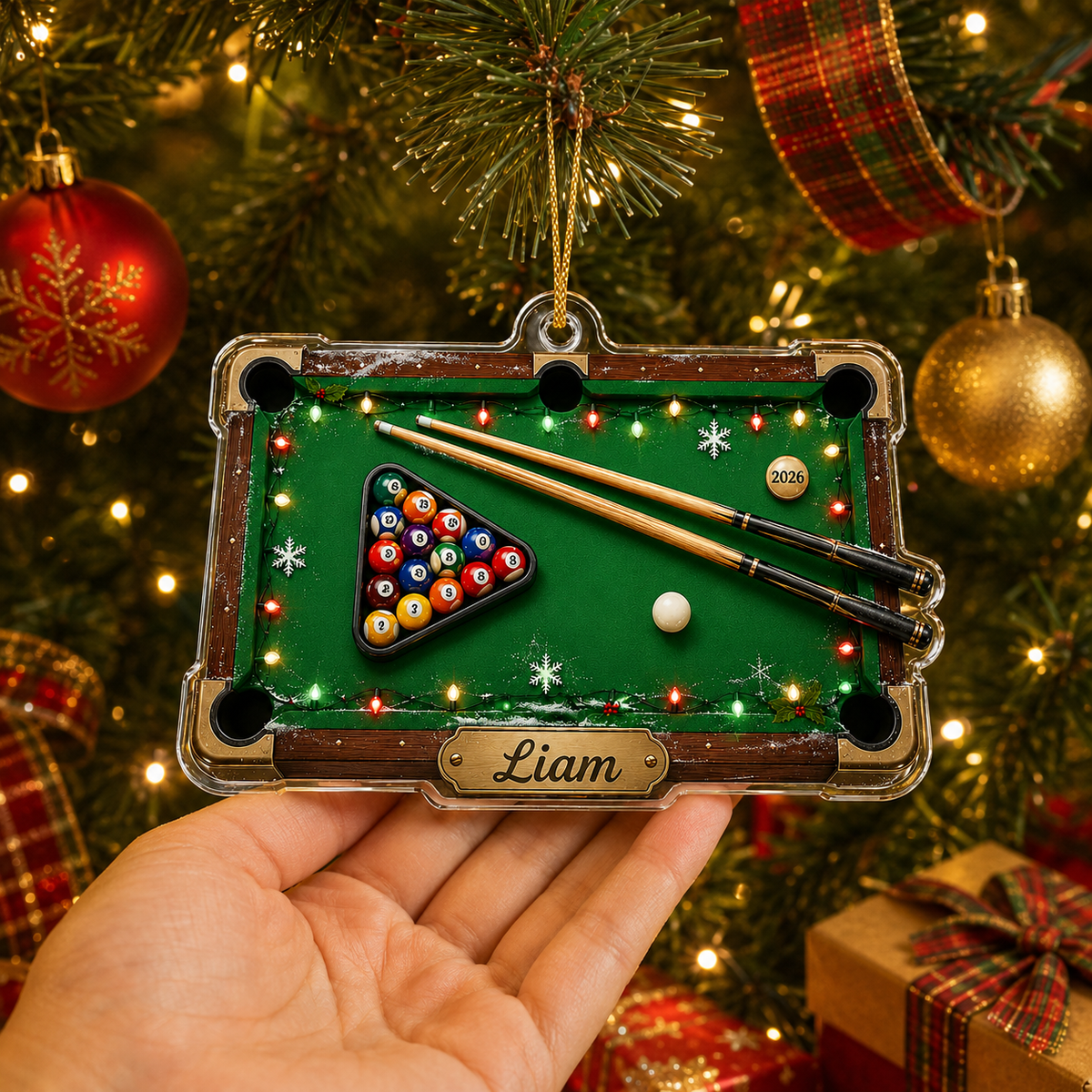 Custom Name Billiards Christmas Table Acrylic