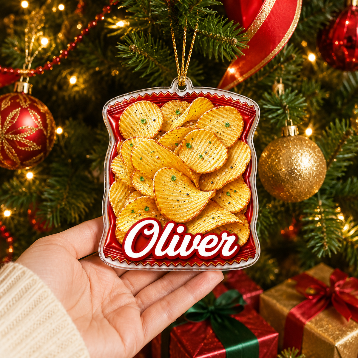 Breakfast Custom Name Potato Chips Acrylic