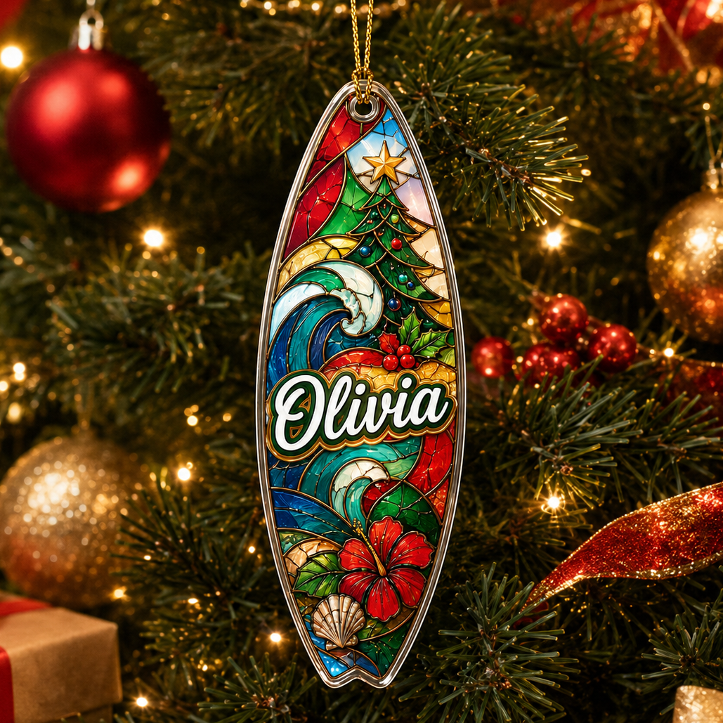 Surfing Personalize Acrylic Tropical Surfboard