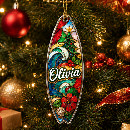 Surfing Personalize Acrylic Tropical Surfboard
