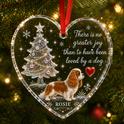 Christmas Glass Dog Cavalier King Charles Spaniel